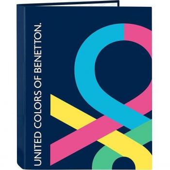 A4 Ringbuch Benetton Corazones in Marineblau