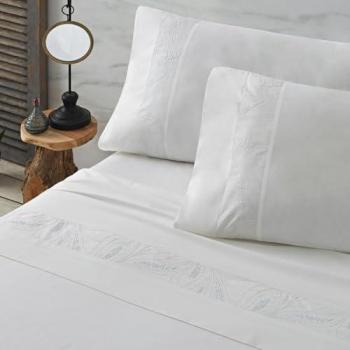 Juego de sábanas bordadas 100% algodón percal 200 hilos diseño 401