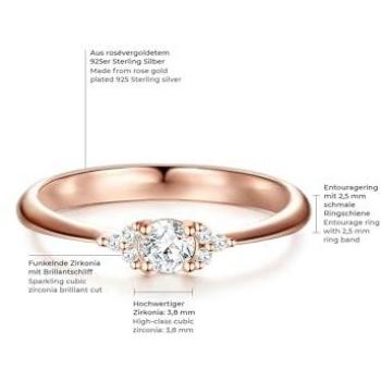 Anello Trilani Oro Rosé Cristallino