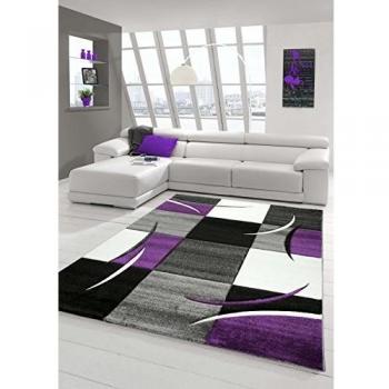 Tapis géométrique violet 80x150 cm