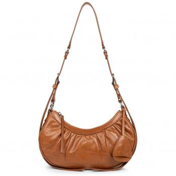 Sac à main marron rétro Lancaster Half Moon Bag Camel S 262253