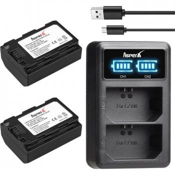 Pack batterie et chargeur 2280 mAh NP‑FZ100 – Double LED USB