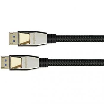 Python PYT DP20‑PY020 – DisplayPort‑2.0‑Kabel, 8K 60 Hz, Nylon schwarz, 2,0 m