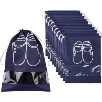 Clear Drawstring Shoe Organizer Bags for Travel - 10 Pack