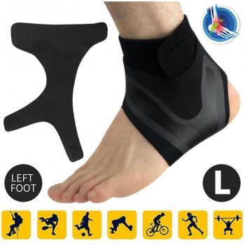 Bande d'entraînement pour cheville – manchon noir en polyester, soutien sportif