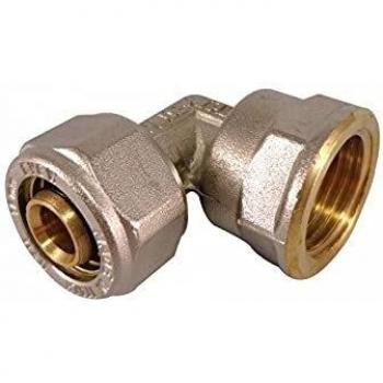 Raccord coudé 90° à compression laiton F20‑27 multicoque
