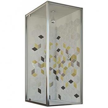 Mampara de ducha 1 hoja 80x80 cm h198 vidrio transparente modelo Cristal Duo