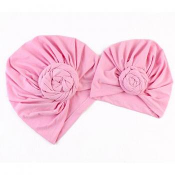 Couvre-tête à nœud en coton pour mère et fille, 2 pièces