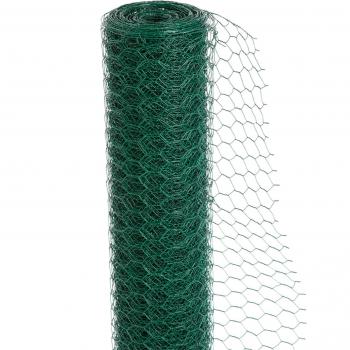 Green PVC Chicken Rabbit Wire Mesh Fencing - 600mm / 25m / 0.9mm