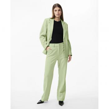 Pantalon YAS Likka 26030744 Vert Pâle Ajusté Femme