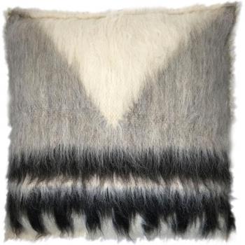 Coussin Malagoon en Laine 50x50 Noir et Blanc Cassé