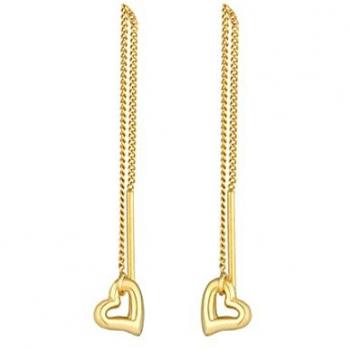 Elli - Orecchini a pendente cuore in argento sterling 925