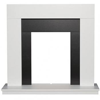 Malmo 39-Inch White and Black Fireplace
