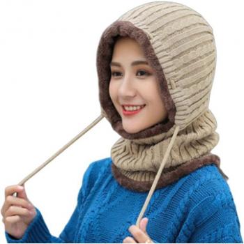 Chapeau en tricot épais Skullies, cagoule coupe-froid pour femmes