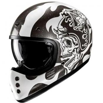 Casco Integral HJC V60 Flame Negro Blanco Talla S