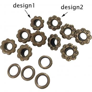 Vintage Bronze Floral Eyelets & Grommets – 500 Pack