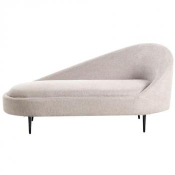 Chaise Longue Derecho Beliani en Tela Gris Pardo – Estilo Valreas
