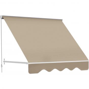 Outsunny Tenda Da Sole Avvolgibile A Parete A Caduta Impermeabile, Beige, 180x70cm