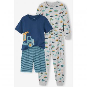 VERTBAUDET Pyjama et pyjashort chantier pour garçon gris chiné