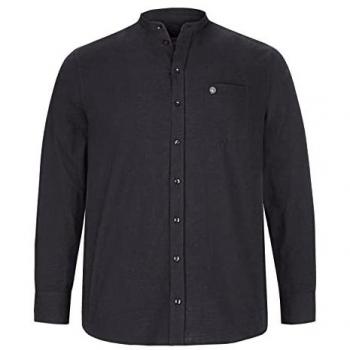 Langarmhemd JAN VANDERSTORM Stehkragenhemd KALLU Gr. 5XL, schwarz