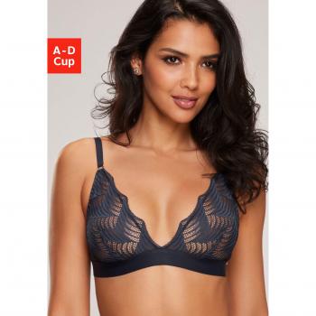 Bralette LASCANA »Marla«, Damen, Gr. 70, Cup D, dunkelblau