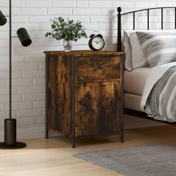Smoked Oak Bedside Cabinet 40x42x60 cm Engineered Wood