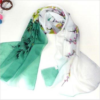 Dames sjaal groen chiffon - Lente & Herfst
