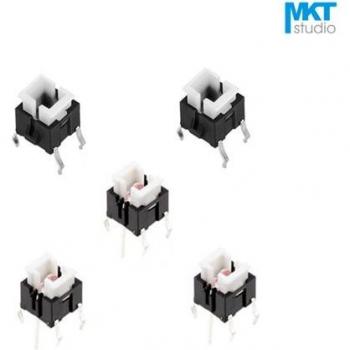 Micro Tactile Push Button Switch Set - 100 Pcs, 6x6mm, LED Colors