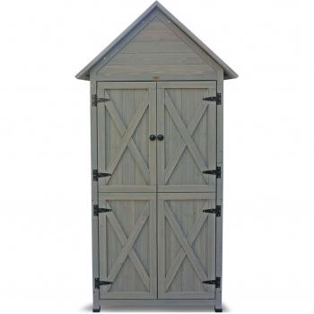 Gartenschrank Lena, grau, 84 x 45 x 178 cm - Habau