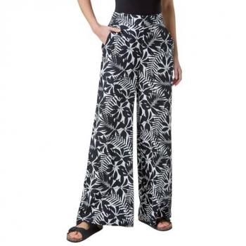 Pantalon Ample en Lin Mélangé Noir