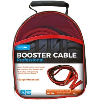 Simply 600A Surge Protected Jump Leads for Cars up to 4000CC – 3M