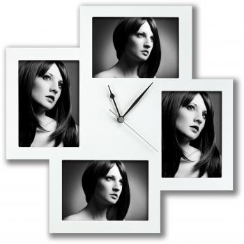 Bergamo Multi Aperture Clock Frame for 4 Pictures