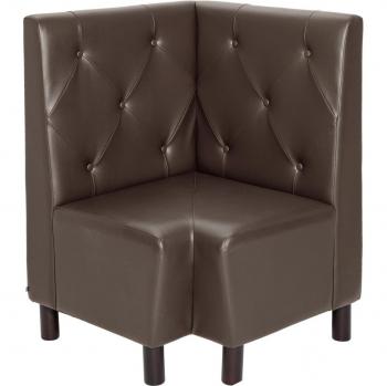 Panca ad angolo in similpelle Lerida 75x75x102 cm marrone