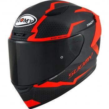 Suomy Casco Integral Track‑1 Reaction Antracita Mate con Detalle Rojo 2XL