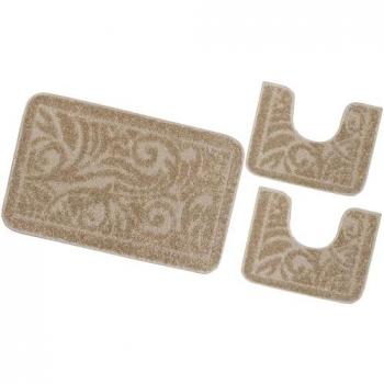 Tapis Antidérapant de Douche - Ensemble de 3 Pièces Beige