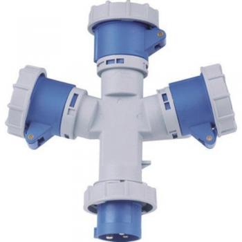 Adattatore Industriale 1 Spina + 2 Prese Maurer Plus 230V 2P+T 16A CE - Scatola