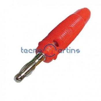 Conector Banana 4mm Vermelho Macho