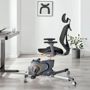 FurnitureboxUK Anneka Grey Under Desk Cycle Bike Adjustable Office Chair For Exercise While You Work
