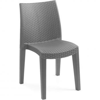Set de sillas de exterior en manila gris antracita – 8 unidades