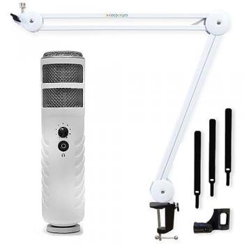 RØDE Mikrofon Rode Podcaster USB-Mikrofon mit Mikrofonarm Weiss