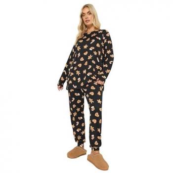 Coffret Pyjama Nuit Ciel Gris Yours Curve Manches Longues Jambes Large