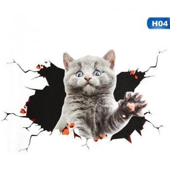 Adhesivo 3D para Coche con Diseño de Gato y Perro