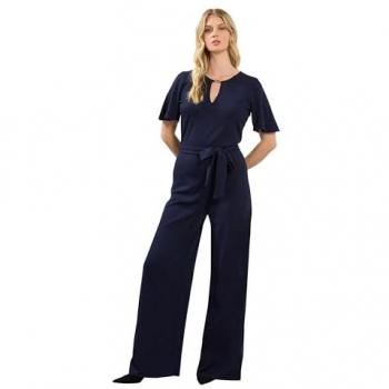 Long Tall Sally Damen Jumpsuit mit Schlüssel-Ausschnitt in Blau