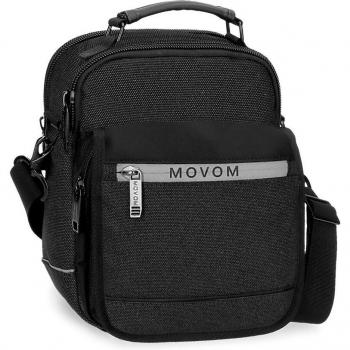 Movom Bandolera Trimmed negra con múltiples compartimentos