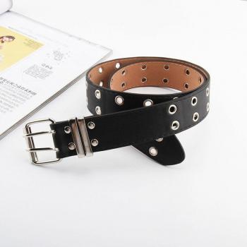 Harajuku Women's Adjustable Punk Chain Belt - Black with Metal Buckle