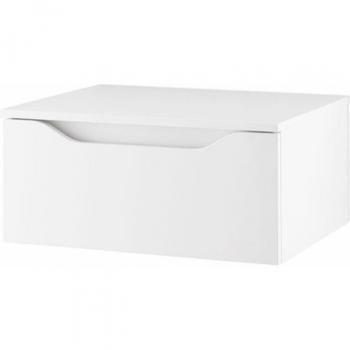 Cassetto sospeso 60 cm per bagno, bianco lucido con motivo giglio