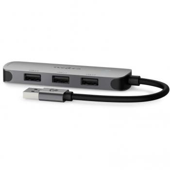 Nedis USB-Hub USB-A Stecker - 4x USB A, 4-Port, USB 2.0 / USB 3.2 Gen 1, 5 Gbps