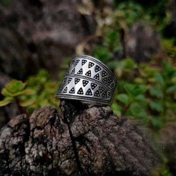 Amulette Rune Odin en acier pour hommes et femmes