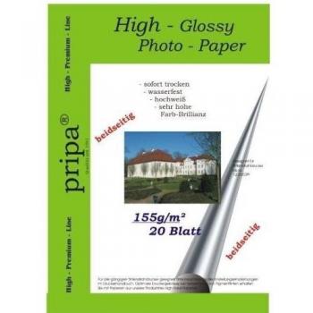 Printers Paradise - Papel fotográfico brillante DIN A4 (155 g/m2, 20 hojas)