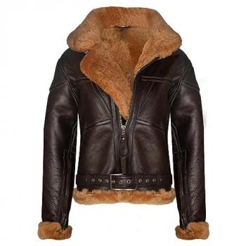 Infinity Leder Fliegerjacke für Damen – Albany Braun EU 44 / UK 16